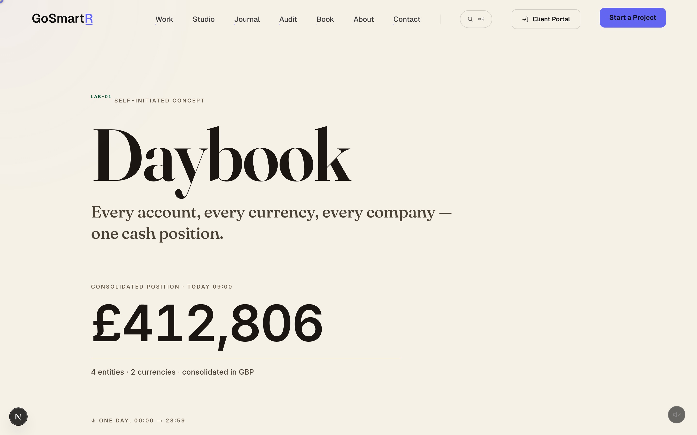 Daybook homepage preview