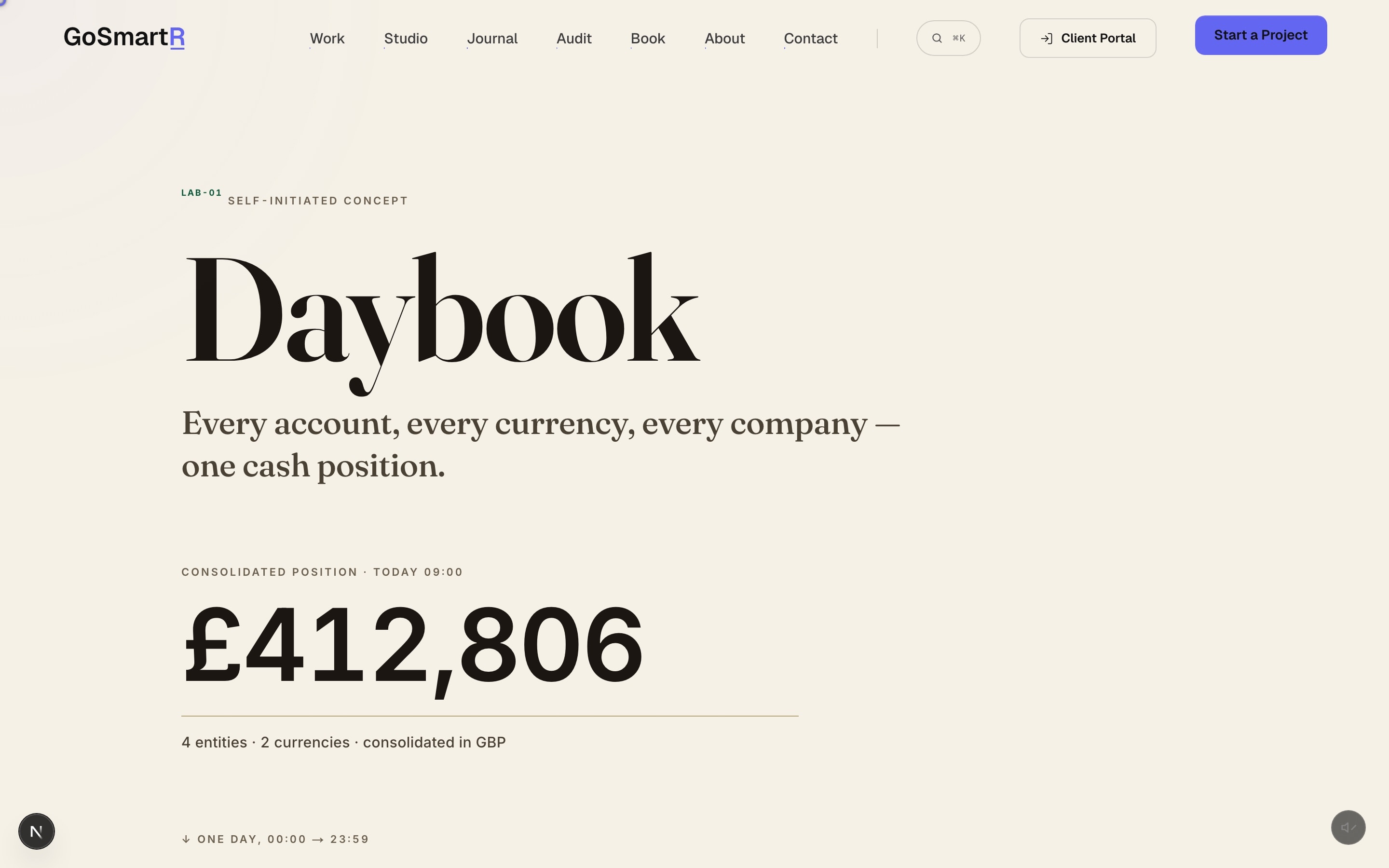 Daybook homepage