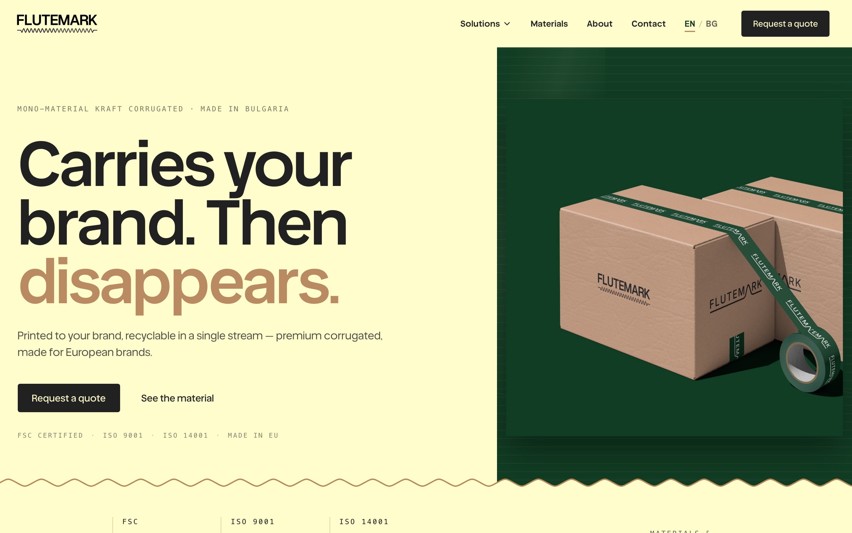 Flutemark homepage screenshot